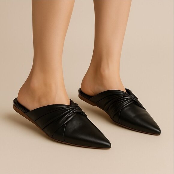 Vince Crenne Leather Mule Flats Size 6 - Picture 1 of 14